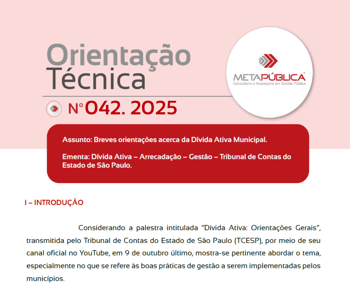 Imagem principal de ORIENTAÇÃO TÉCNICA 042.2025